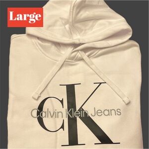Calvin Klein Sweatshirt LG CK Calvin Klein Hoodie “BRILLIANT WHITE” Black Gray